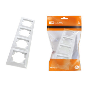 Рамка 4-х постовая горизонтальная белая "Лама" SQ1815-0032