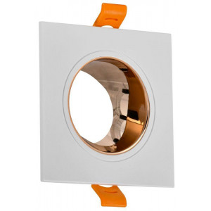 Светильник 4107 встраиваемый поворотный GU10 бел./золото пласт. LT-UVB0-4107-GU10-1-K22