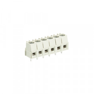 Клемма 8192/6, Клемма горизонтальный подвод кабеля, на плату, шаг: 5.0 мм, 6 полюсов, фиксация провода винтовая, исполнение: с маркировкой, 300V, 10A, цвет: серый