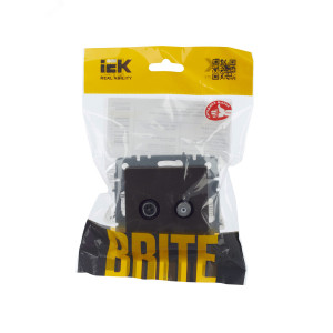 BRITE Розетка двойная TV+SAT РТВ/РСп12-БрТБ темная бронза BR-AF20-O-K45