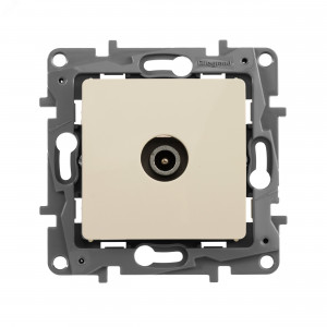 ETIKA Розетка телевизионная TV проходная 15дБ слоновая кость 672363