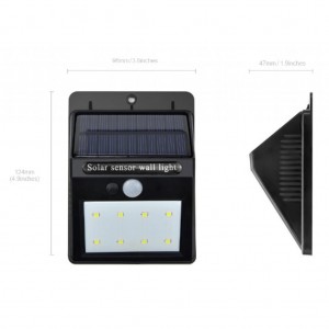 Светильник LED настенный с солнечн.пан., аккумулятор Li-Ion, ёмкостью 1200мАч, время задержки включения 10 сек.