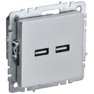Розетка BRITE USB A+A 3.1А РЮ10-1-БрА алюм. BR-U21-D31-K47