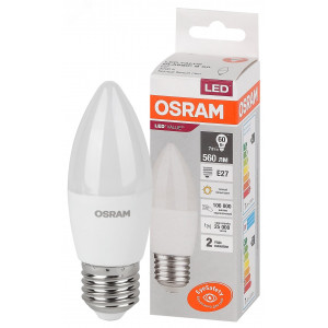 Лампа светодиодная LED Value LVCLB60 7SW/830 7Вт свеча матовая E27 230В 10х1 RU OSRAM 4058075579446