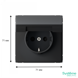 ARTGALLERY РОЗЕТКА с заземл. со шторк. с крышк., 16А, IP20,  механизм, быстрозажимные клеммы, карбон GAL001046S