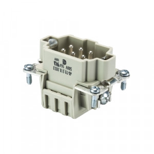 Вилочная контактная вставка BAS STF 6 2,5 50, Вилочная контактная вставка, пружинная фиксация, 6 полюсов + PE, типоразмер 6B, 500V, 16A, сечение обслуживаемых проводников 0,14-2,5 мм кв, тип покрытия контактов: серебро,