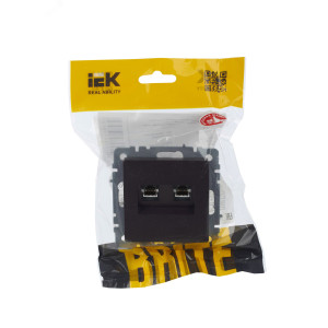 BRITE Розетка двойная RJ11+RJ45 кат.5E РК/Т12-БрТБ темная бронза BR-KT20-O-1-K45