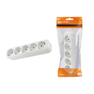 Колодка розеточная 5 гнезд 2П+3 16А 250В белая SQ1806-0035