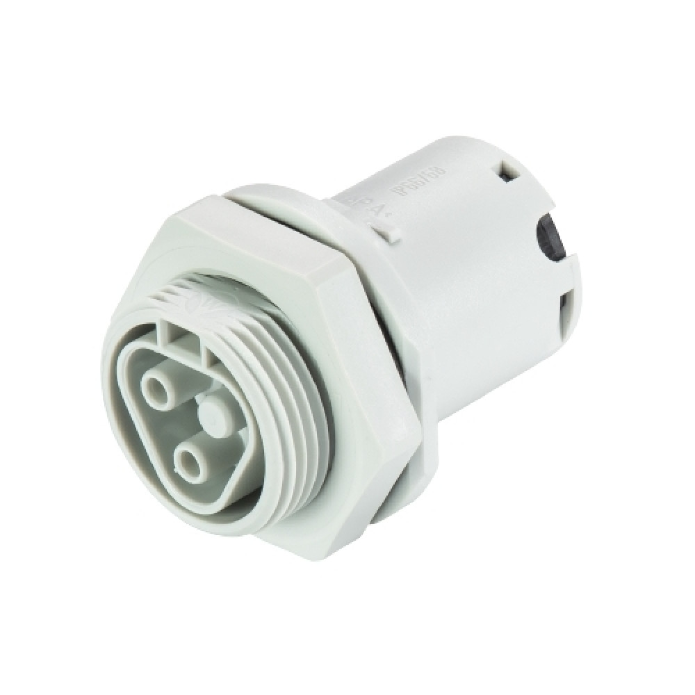 Изображение товара Розеточный разъем в панель IP68 M25 2 полюса фиксация пружина белый серия RST Classic