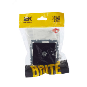 BRITE Розетка TV проходная РТВ10-0-БрЧ черный BR-A10-P-K02
