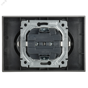 Розетка 2-м СП BRITE РС12-3-БрС 16А в сборе с заземл. без защ. шторок сталь BR-R21-16-K46-F