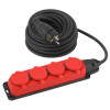 Удлинитель силовой UK-4e-3x1.5-10m-IP44(KG) с заземлением 4 розетки каучук 10м КГ 3х1.5кв.мм IP44 Б0057586
