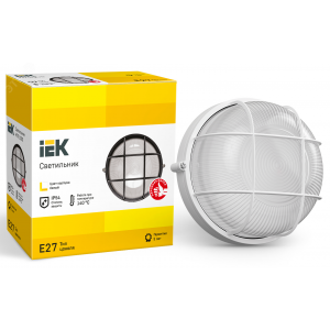 Светильник НПП 1302 60Вт E27 IP54 бел. круг с решеткой LNPP0-1302-1-060-K01