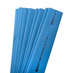 Термоусаживаемая трубка ТУТ нг 30/15 синяя в отрезках по 1м PROxima tut-30-g-1m