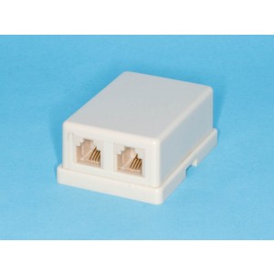 TJCM2 6P4C-I, Розетка RJ-11 двойная мини, бежевая