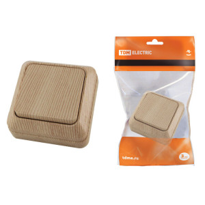 Выключатель 1-кл. открытой установки IP20 10А, сосна "Ладога" SQ1801-0043