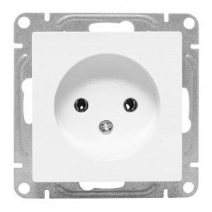 Механизм розетки, 16А, без заземления, без шторок, белый Эпика EKF UP1-SOW-100