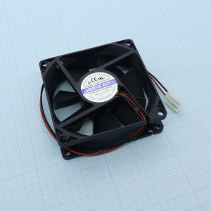 JF0825B1UR-C, Вентилятор 12В 80х80х25мм, B 4000об/мин., 88.2м3/час, 40дБ, двойной подшипник качения, тип вывода - провод с разъемом