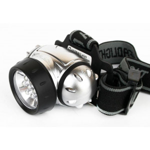 Фонарь налобный LED 5351 7LED 3 режима 3хR03 металлик 10260