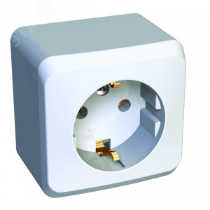 Розетка 1-м ОП Этюд 16А IP20 250В с заземл. без защ. шторок бел. SE PA16-003B