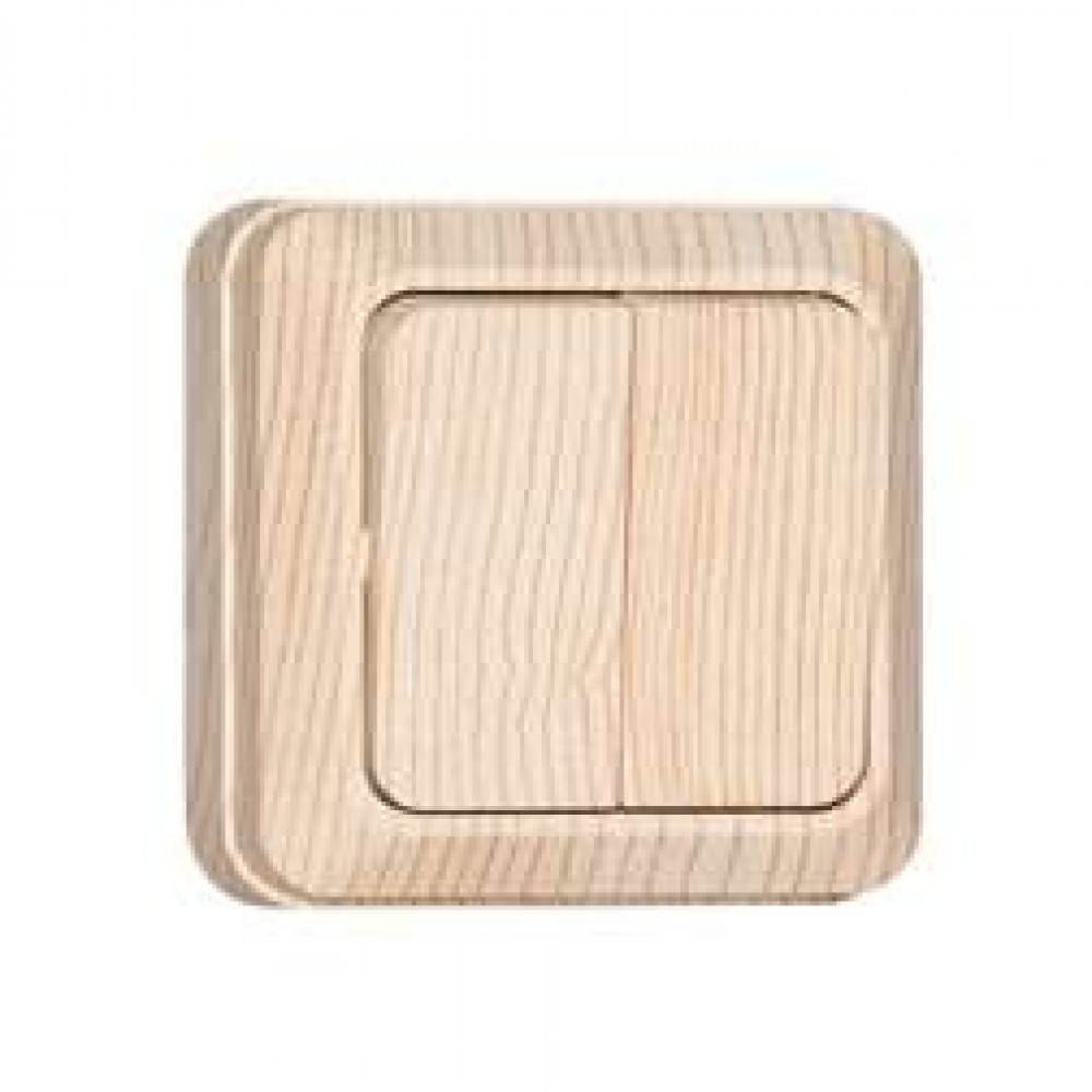 Изображение товара Выключатель 2-кл Олимп 10А IP20 сосна монтаж моноблок