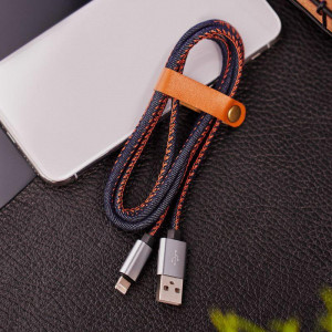 Шнур USB-Lightning, для iPhone,нейлон,1 метр,denim,