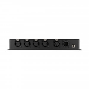 DMX-сплиттер SMART-DMX-4CH (12-36V, XLR3) 028435, Сплиттер (усилитель) DMX512 сигнала. Вход - 1 порт DMX512, выход - 4 порта DMX512. Напряжение питания DC 12-36V, разъемы XLR3. Габариты 256х92х38 мм.