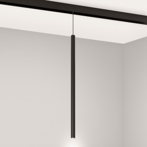 Светильник MAG-ORIENT-SPOT-HANG-L500-R20-3W Day4000 (BK, 20 deg, 48V) 044505, Светильник для магнитных треков MAG-Orient. Мощность 3 Вт, св. поток 150 лм, 50 лм/Вт, 4000 K, CRI>80, угол 20°,  Черный цилиндрический корпус из металл, степень защиты IP20. Размер: длина 500 мм, диаметр 20 мм. Длина подвеса 1000мм. Подвес регулируемый.