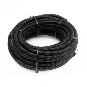 Труба гофрированная ПА негорючая (НГ) стойкая к ультрафиолету разрезная черная dвн 9,8 мм, dнар 13,2 мм (25м/уп) PR02.0327