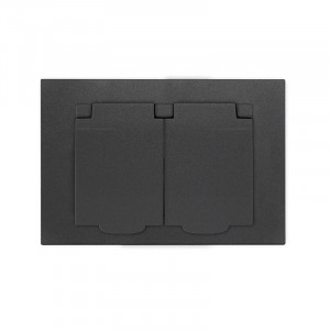 Розетка 2-м СП Афина 16А IP20 с заземл. c крышкой в сборе графит A0031-Gr