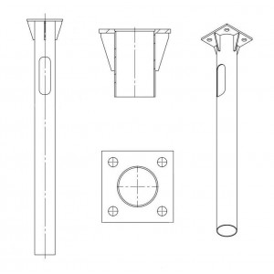 Деталь фундамента закладная ЗДФ-0.108-1.5(К200-150-4х20)-02 (для ОГК/ОКК-6/7) В00000639