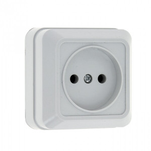 Рим Розетка 1-местная 10А без заземления белая ENR10-022-10