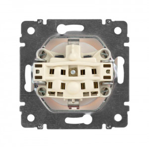 Розетка 1-м СП Valena 16А IP21 230/250В 2P+E с заземл. защ. шторки на винтах механизм бел. Leg 774421