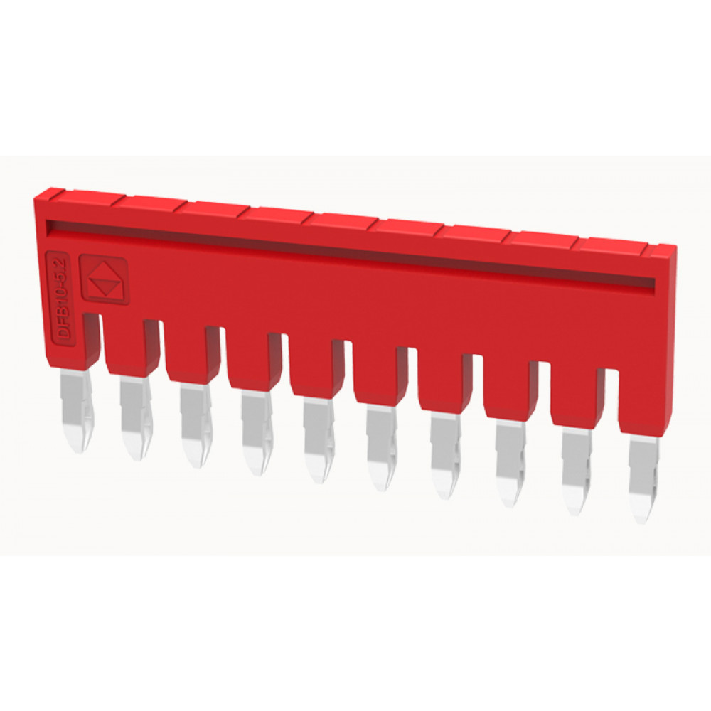 Изображение товара Перемычка DFB10-5.2-16 втычная 10 полюсов для клемм DS2.5, красная