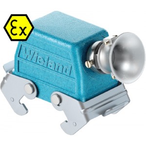 Крышка разъема Ex 70.358.1036.3, Крышка разъема на кабель, типоразмер 10B, взрывозащищита, без уплотнителя, 1 кабельный ввод M25x1,5, с разгрузкой на изгиб, IP54, с боковым расположением, с двумя защелками, материал корпуса: цинковый сплав