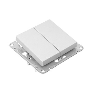 Механизм выключателя, двухклавишный, кнопочный, алюминий Эпика EKF UP1-SWA-23