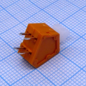 DG240-2.54-02P-15-00A(H), Пружинный клеммник на плату 2 контакта шаг 2.54мм оранжевый