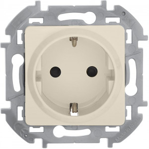 Розетка 1-м СП Inspiria 16А IP20 250В 2P+E защ. шторки немецк. стандарт механизм сл. кость Leg 673731