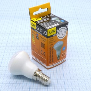 Лампа LED Ecola  5.2W тёпл  (215), E14,2700k,69*39,R39,композит,G4FW52ELC