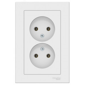 Розетка двойная AtlasDesign без заземл.16А в сборе лотос SE ATN001320