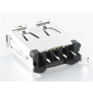 KUSBVX-AS1N-B30, USB-коннекторы A TYPE VERT BLK 30u SOCKET