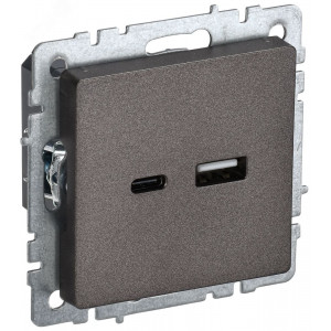 BRITE Розетка USB A+C 18Вт РЮ11-1-БрТБ темная бронза BR-U22-018-K45