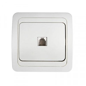 Розетка компьютерная одинарная RJ-45 CLASSICO белая 2131 4690612034263