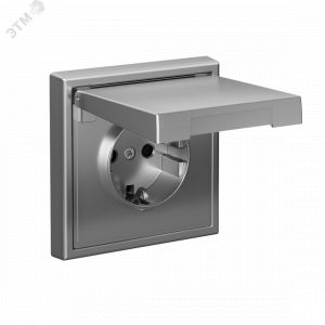 ARTGALLERY РОЗЕТКА с заземл. со шторк. с крышк., 16А, IP20,  механизм, быстрозажимные клеммы, сталь GAL000946S