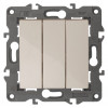 14-1107-02 Выключатель тройной, 10АХ-250В, IP20, Elegance, сл.кость (10/100/3000) Б0034250