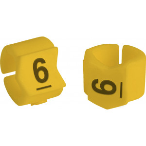 brd333406, SCNG-23-6 клипсы жёлтые, 50шт/упак, для провода 5,9-8,5мм диаметра, легенда 6