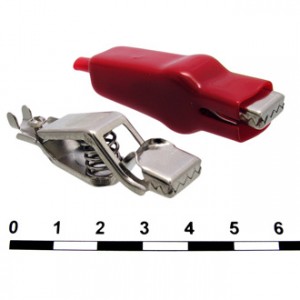 8-0047 RED, Зажим-крокодил 8-0047, красный