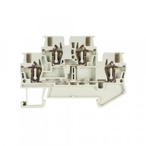 Этажная клемма WKF 1,5 E2/35, Этажная клемма, 2 этажа, тип фиксации провода: пружинный, номинальное сечение: 1.5 мм кв., 17,5A, 500V, ширина: 4 мм, цвет: серый, тип монтажа: DIN35