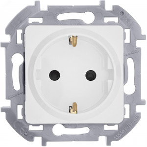 Розетка 1-м СП Inspiria 16А IP20 250В 2P+E защ. шторки немецк. стандарт механизм бел. Leg 673730