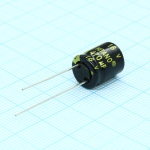 ESX471M16B, Конденсатор алюминиевый электролитический 470мкФ 16В ±20% (10 X 13мм) радиальный 5мм 0.095Ом 722мА 5000час 105°С россыпь